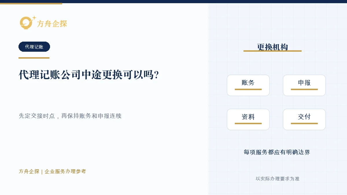 代理记账公司中途更换可以吗?交接资料要完整知识文章封面