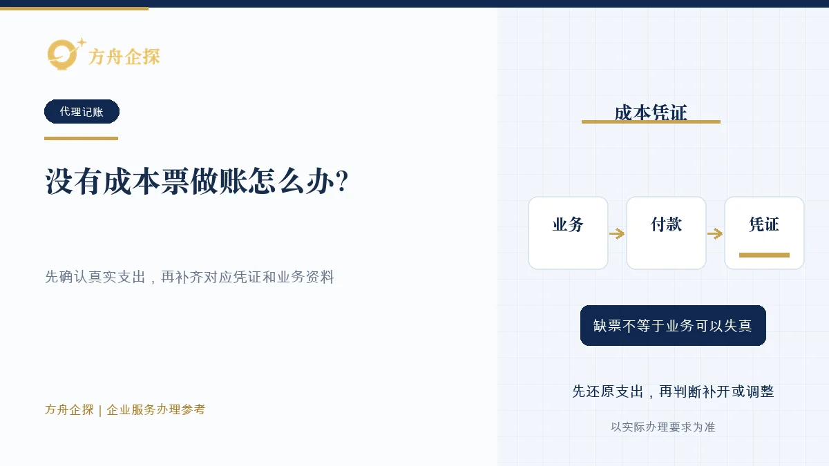 没有成本票做账怎么办?先规范采购和资料留存知识文章封面