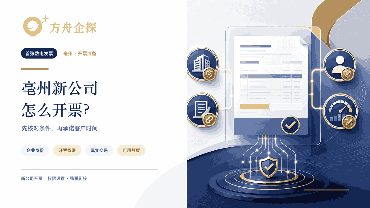 亳州新公司怎么开票的方舟企探蓝金发票主题封面