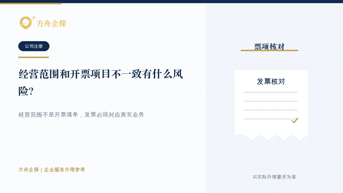 经营范围和开票项目不一致有什么风险?知识文章封面