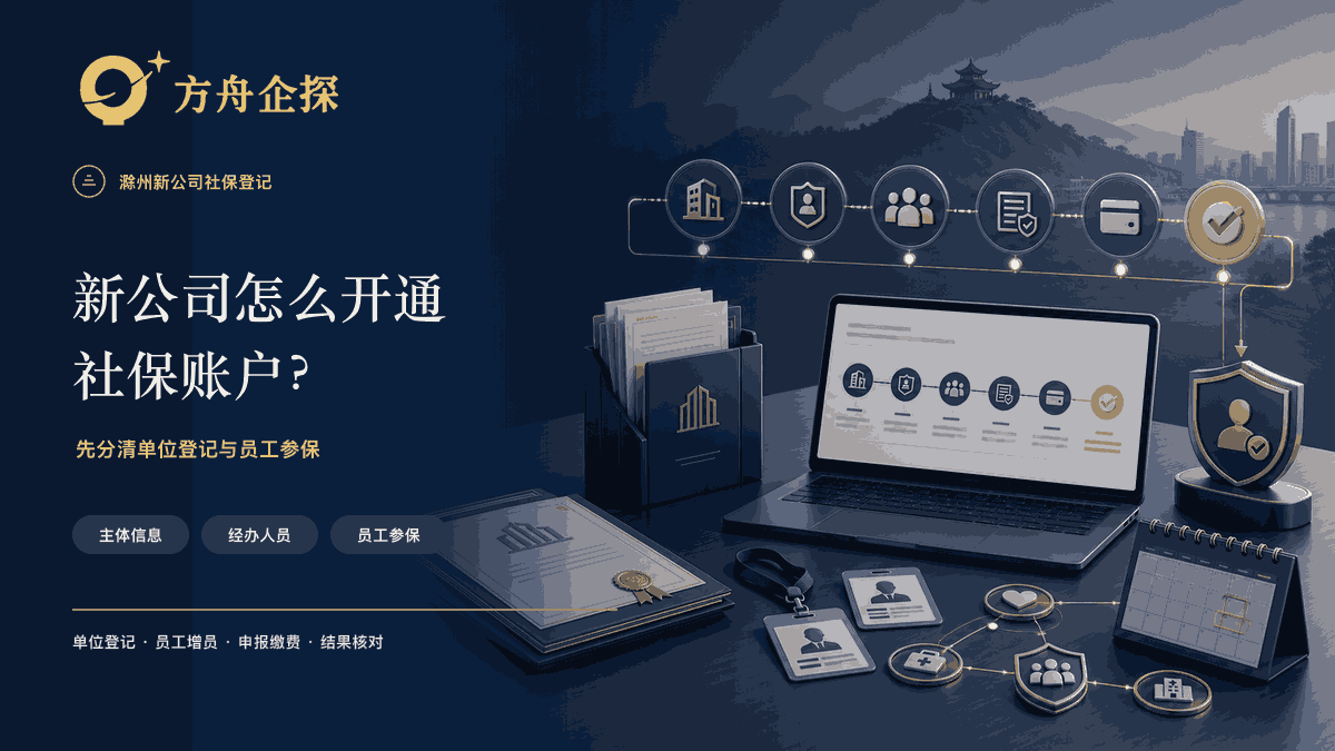 滁州新公司开通社保账户与首名员工参保主题封面