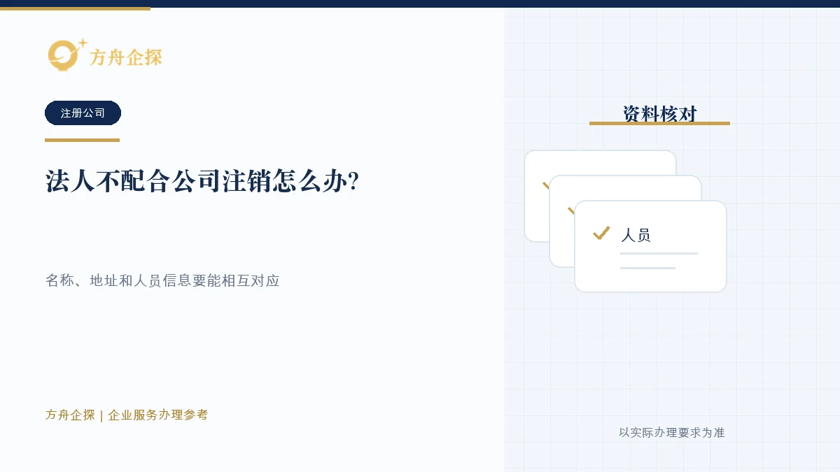 法人不配合公司注销怎么办?先分清法定代表人、股东和清算权限企业注销参考封面