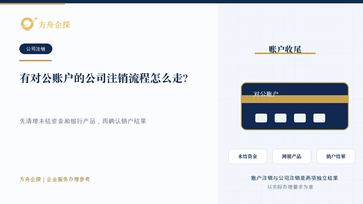 有对公账户的公司注销流程怎么走?银行账户要同步处理知识文章封面