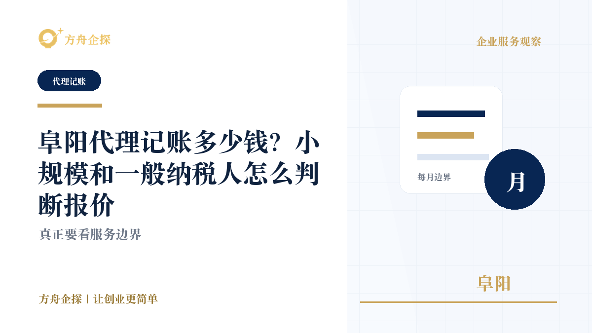 阜阳代理记账多少钱?小规模和一般纳税人怎么判断报价封面图