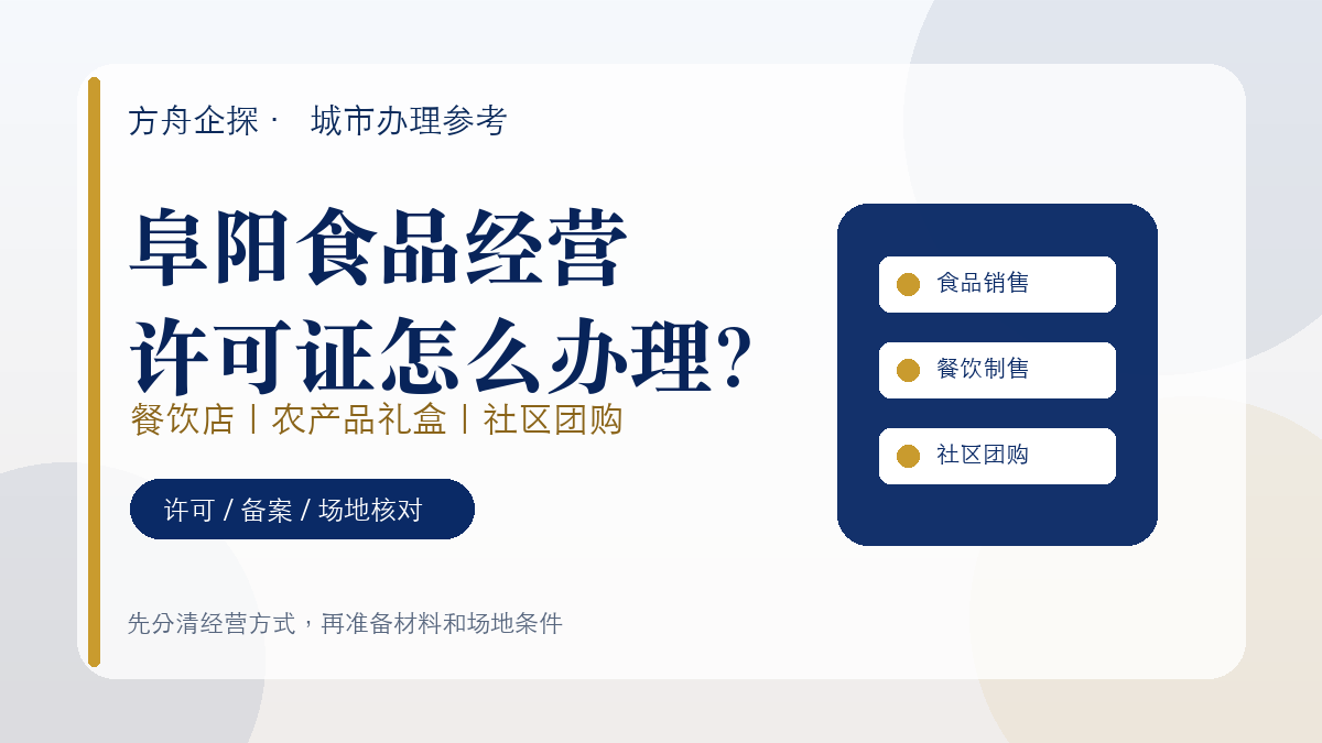 阜阳食品经营许可证怎么办理?餐饮店、农产品礼盒和社区团购先分清许可还是备案