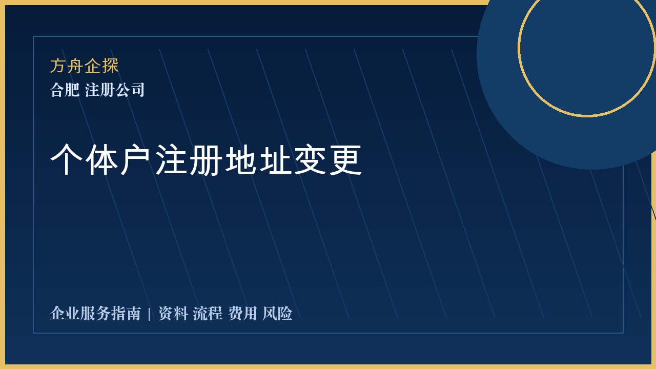 合肥个体户注册地址变更封面图