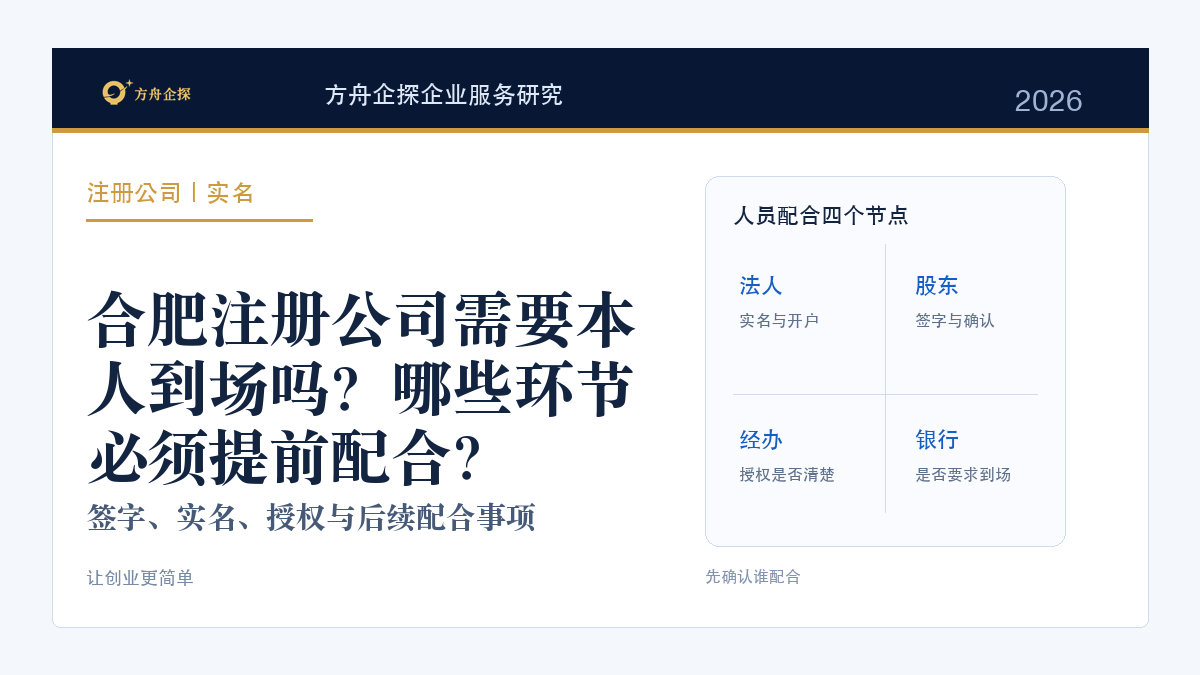合肥注册公司需要本人到场吗?哪些环节必须提前配合?封面图