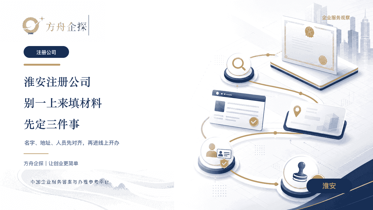 淮安第一次注册公司,先办哪一步?别一上来就填材料封面图