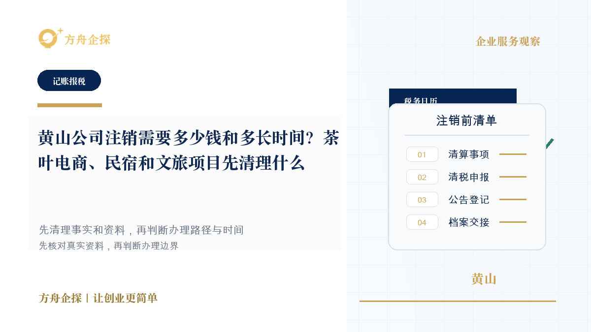 黄山公司注销需要多少钱和多长时间?茶叶电商、民宿和文旅项目先清理什么封面图