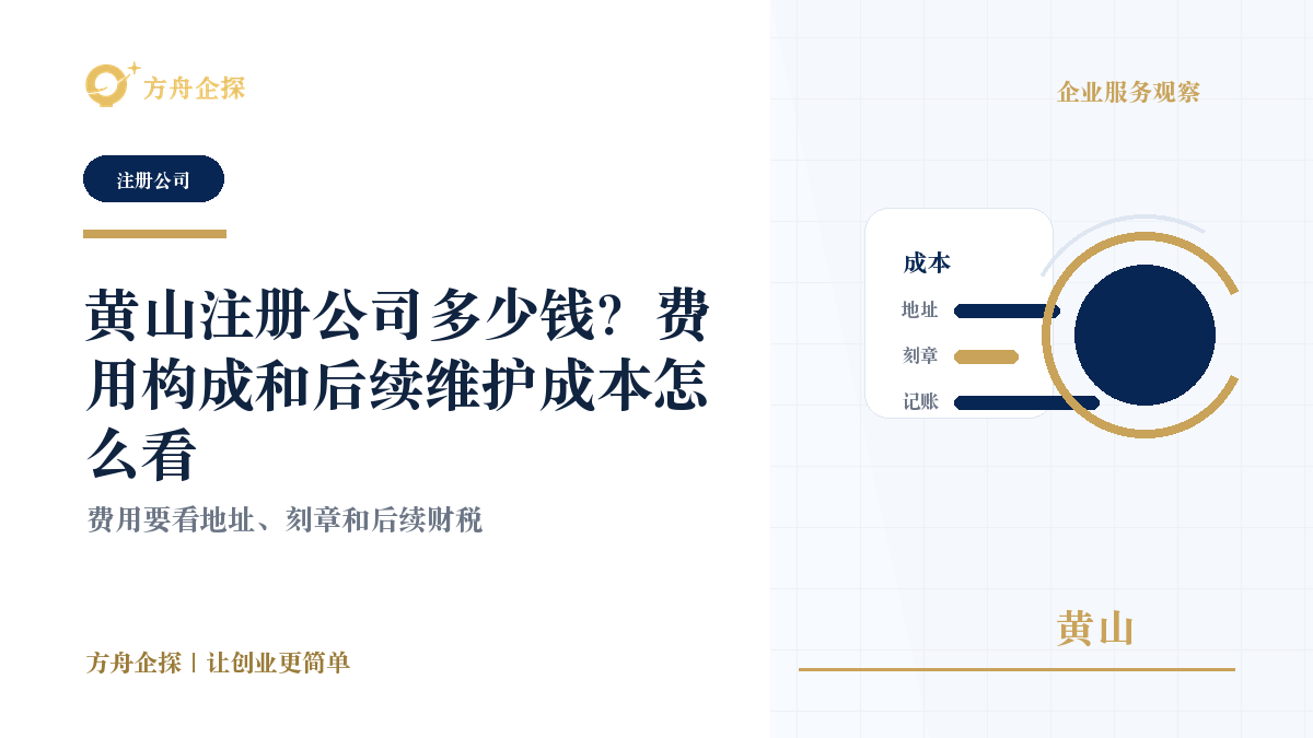 黄山注册公司多少钱?费用构成和后续维护成本怎么看封面图