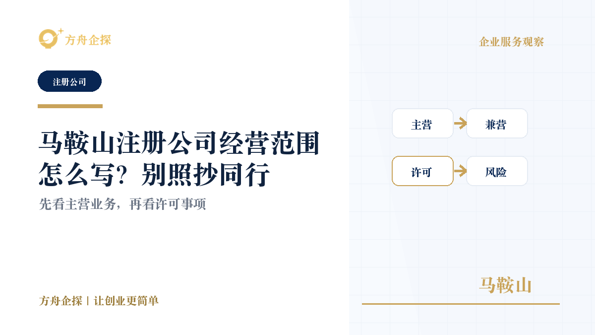 马鞍山注册公司经营范围怎么写?别照抄同行封面图