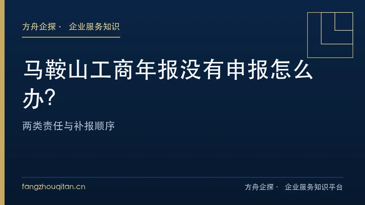马鞍山工商年报报送窗口与补救路径