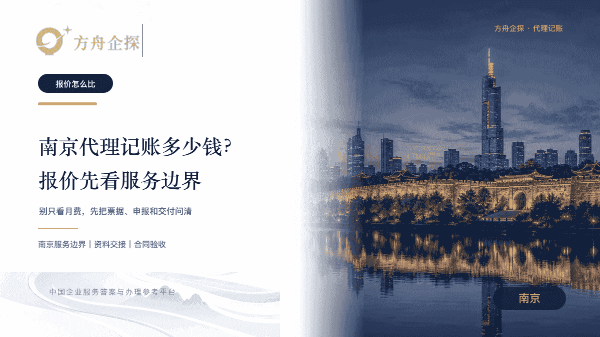 南京代理记账报价服务边界和交付清单的蓝金封面