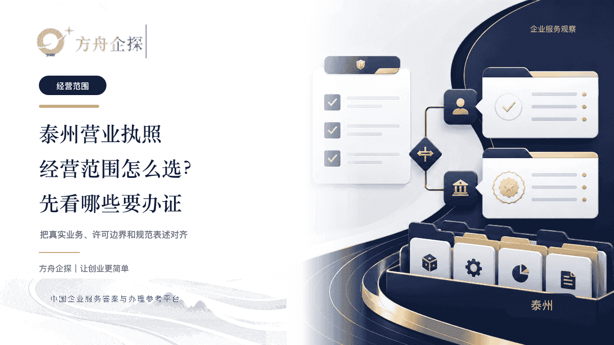 泰州营业执照经营范围怎么选?先看哪些要办许可证封面图