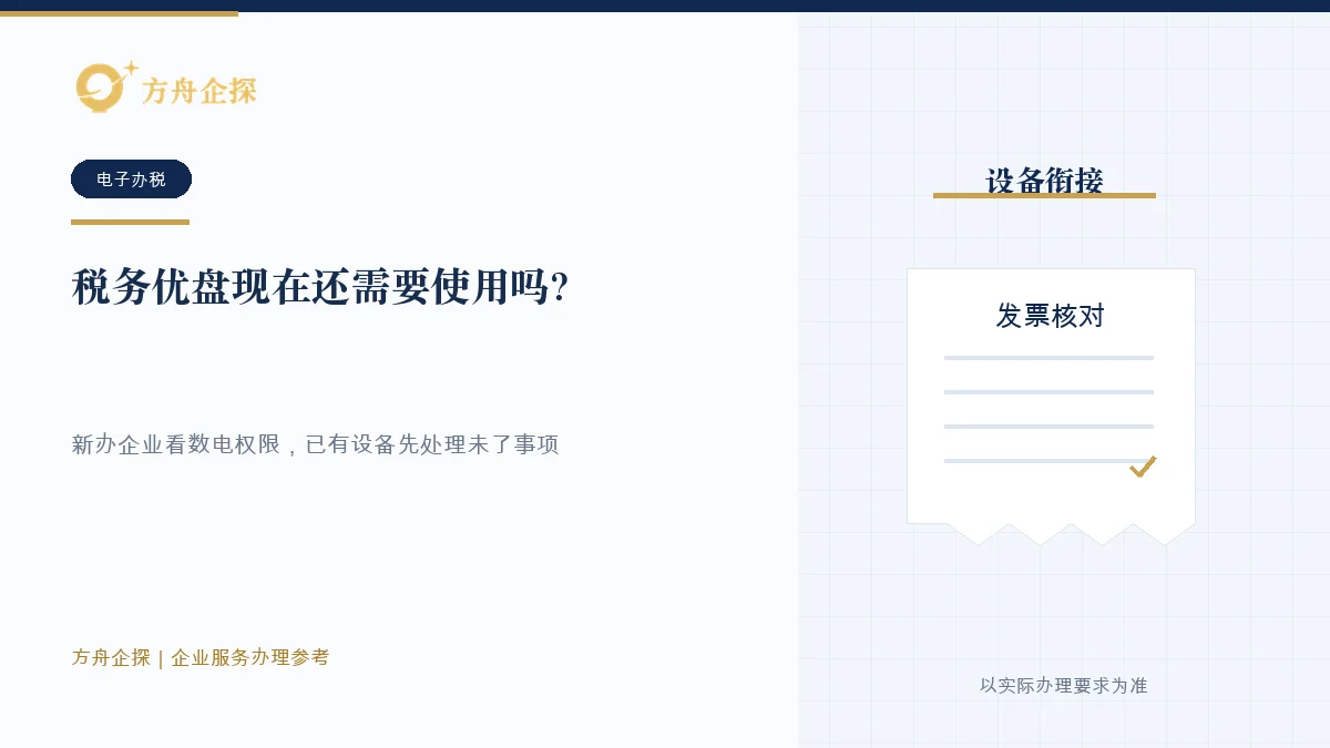 新办企业和已有传统税控设备企业核对数电发票、设备状态和退出事项的示意图