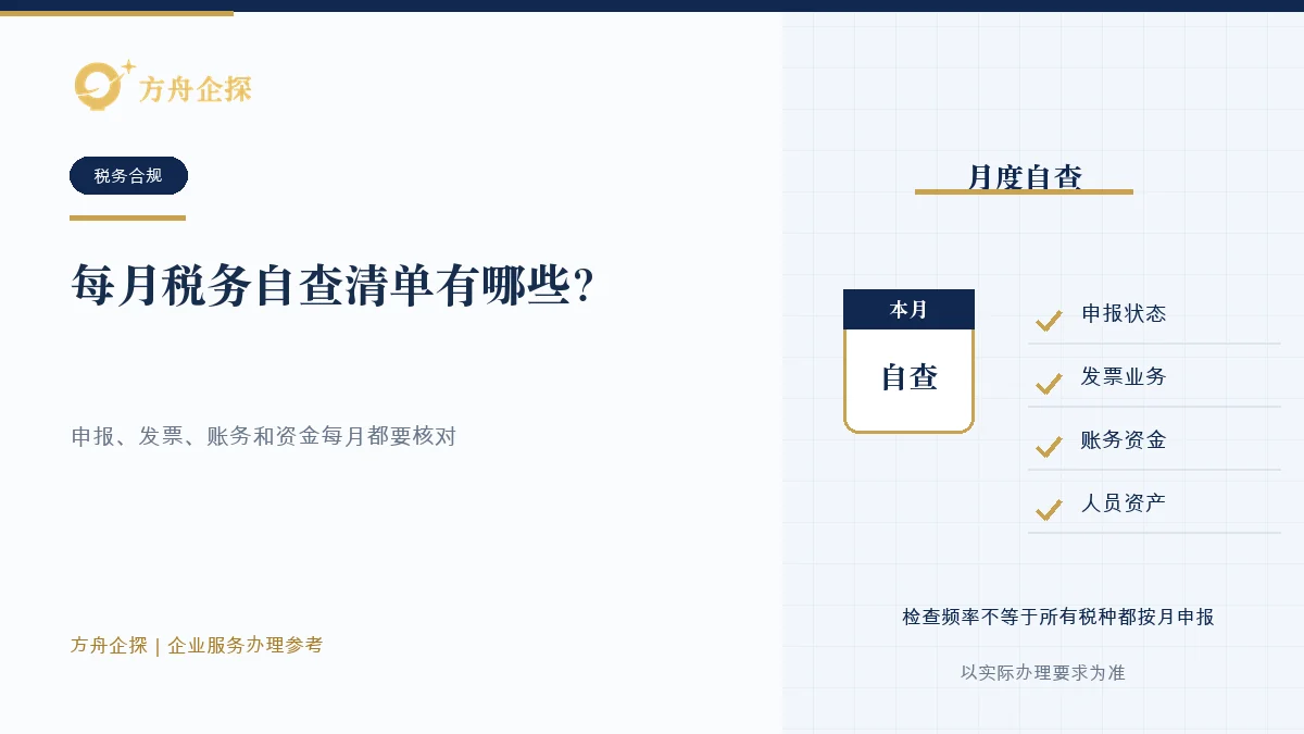 每月税务自查清单有哪些?老板可以看这几项知识文章封面