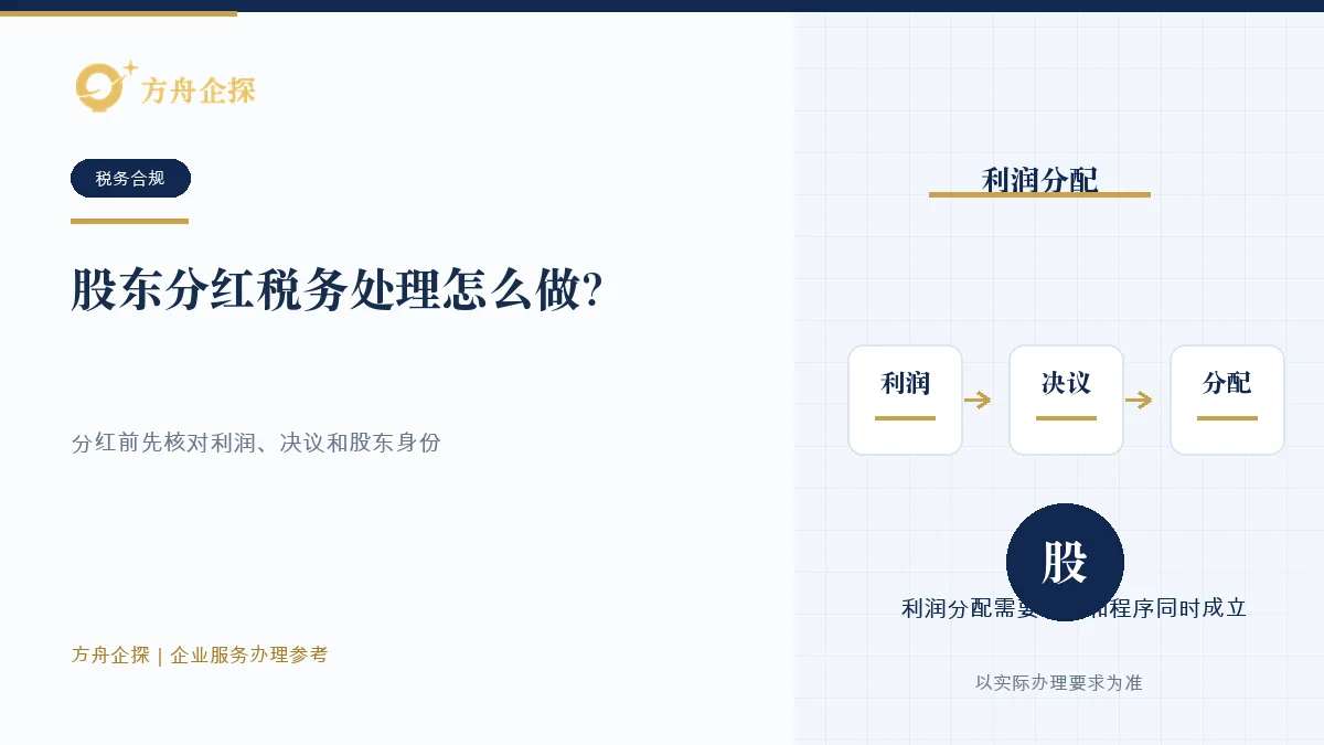 股东分红税务处理怎么做?不能直接把钱转走财税办理参考封面