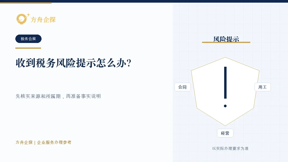 收到税务风险提示怎么办?先核对原因,不要拖到异常办理参考封面
