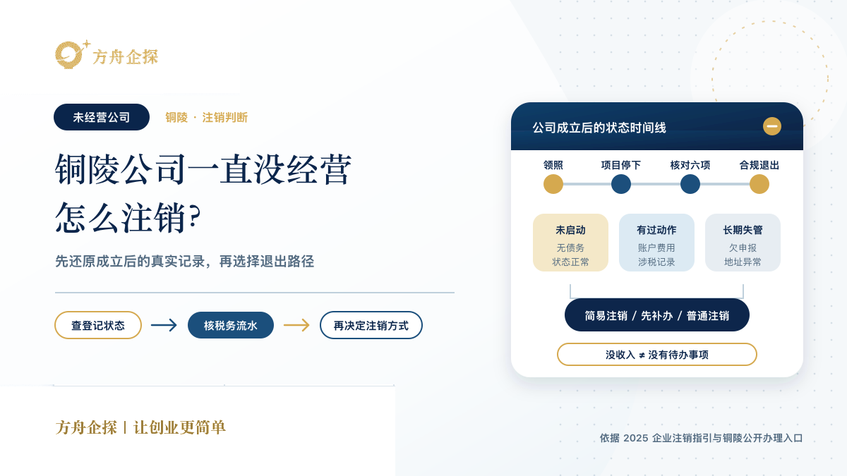 铜陵公司一直没经营怎么注销的方舟企探蓝金时间线封面