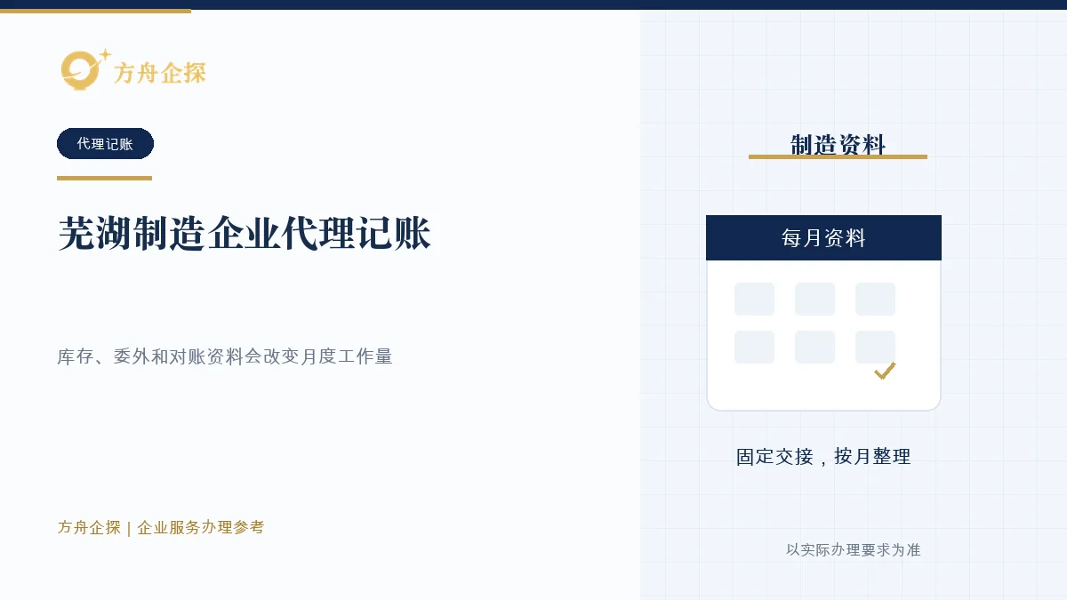 芜湖制造配套企业代理记账资料判断示意图