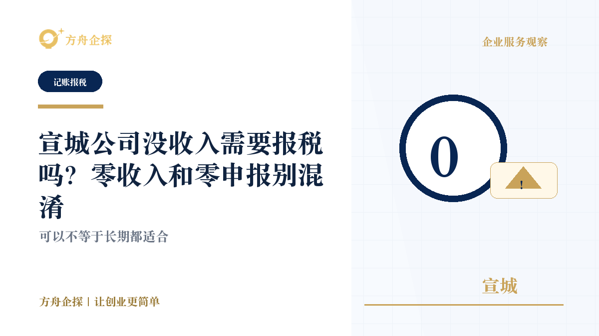宣城公司没收入需要报税吗?零收入和零申报别混淆封面图