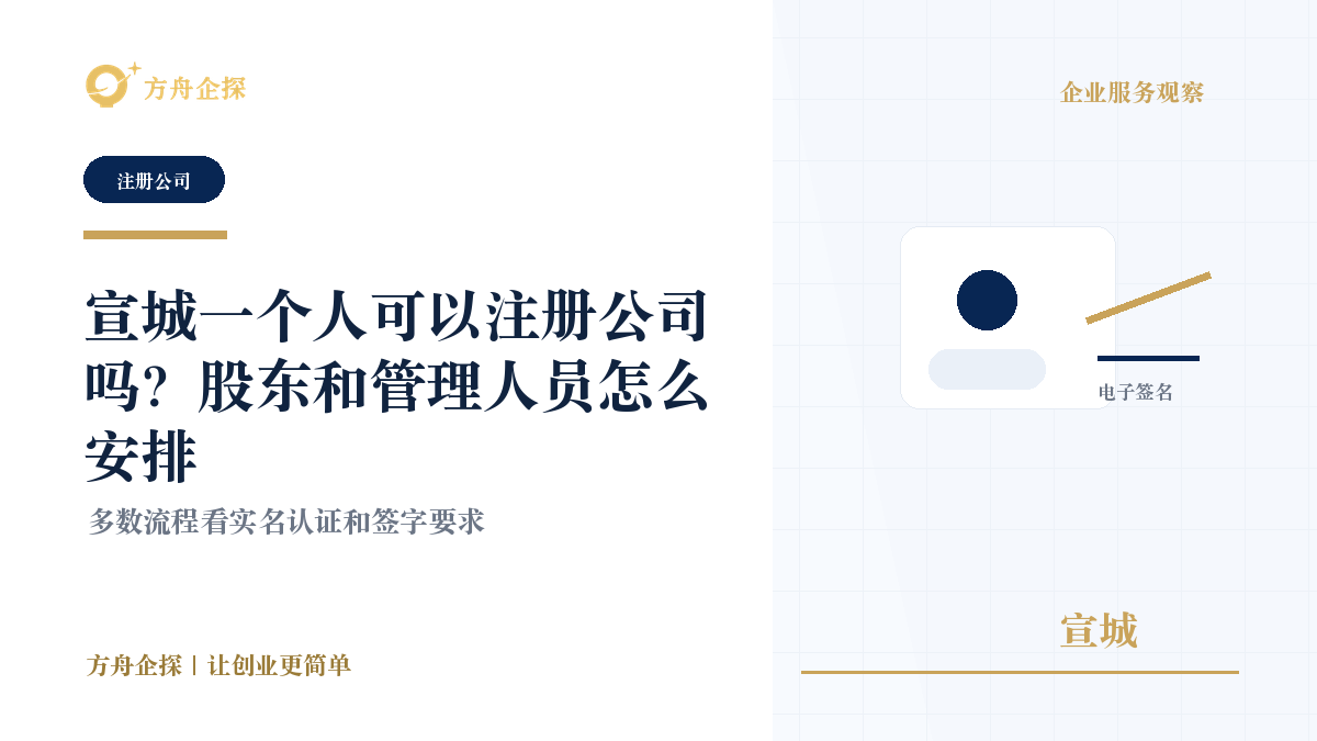 宣城一个人可以注册公司吗?股东和管理人员怎么安排封面图