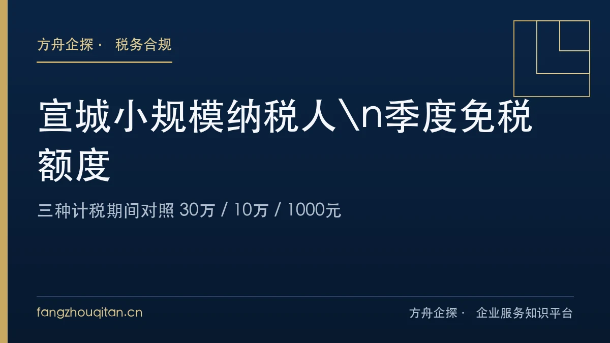 宣城小规模纳税人季度起征点与申报口径说明