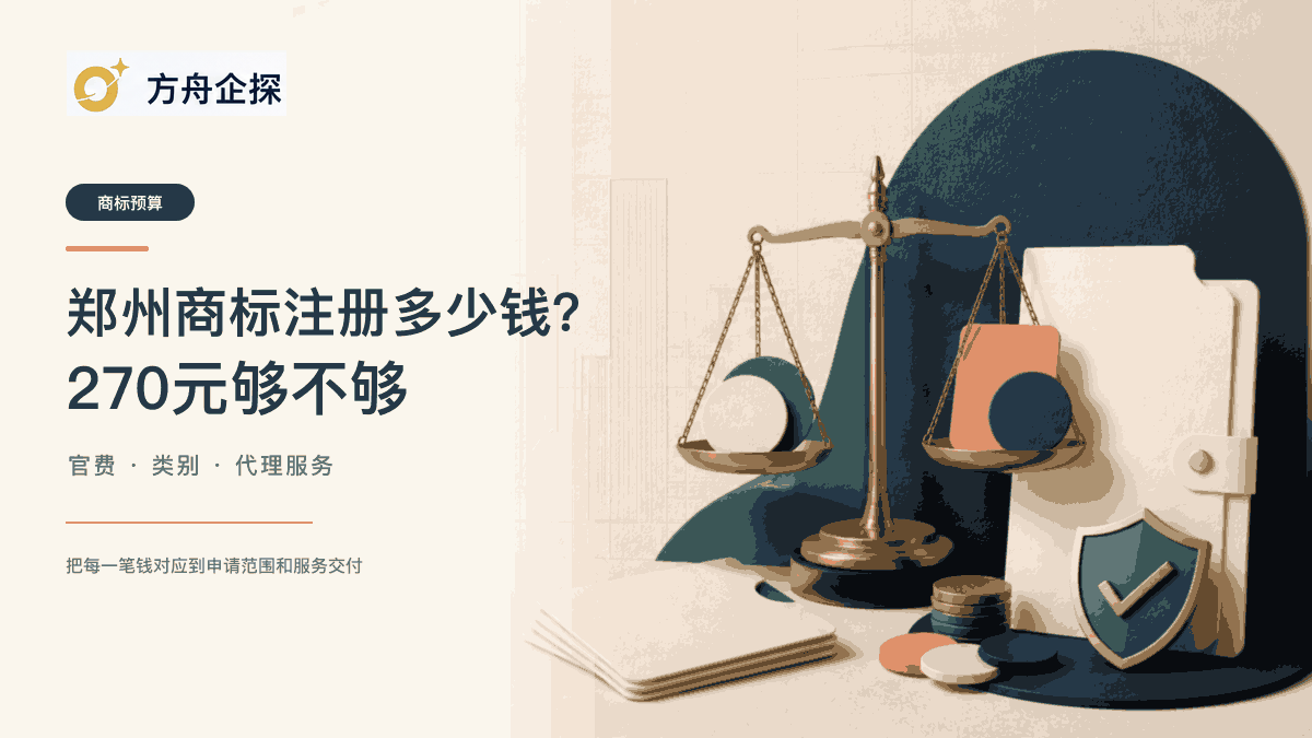 郑州商标注册多少钱以及270元是否够用的方舟企探文章封面