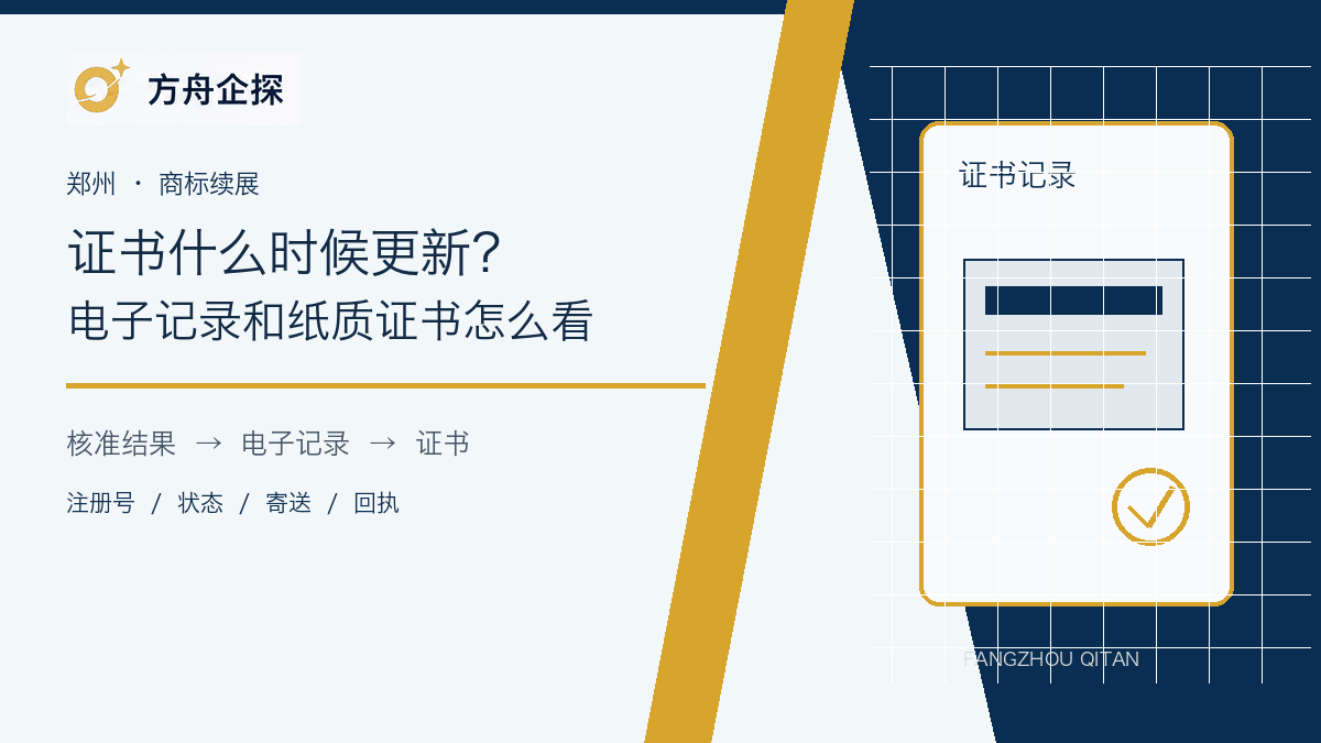 郑州商标续展证书更新和电子记录核验